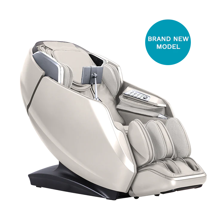 remedial deluxe plus cream masseuse massage chair angle view