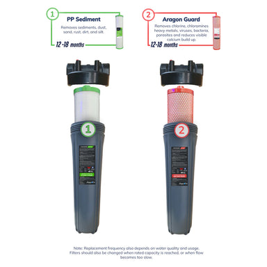 sediment and aragon replacement water filter uses and replacement frequency 