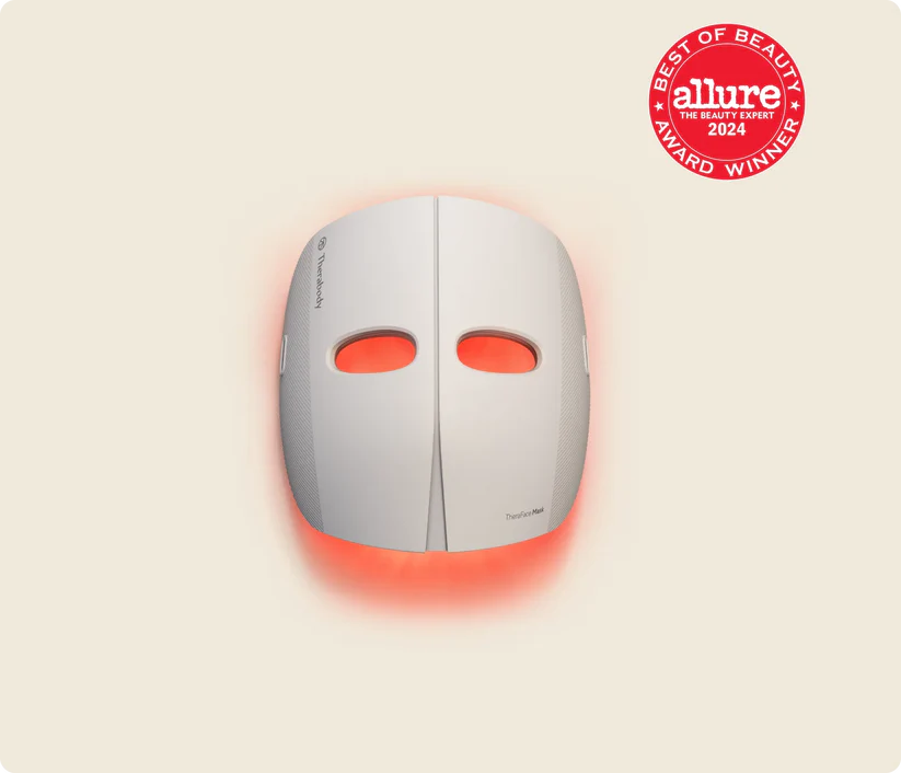 Therabody LED face mask with red light therapy and eye openings for skin treatment