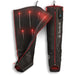 Therabody black compression boots with red accents and LED lights for muscle recovery