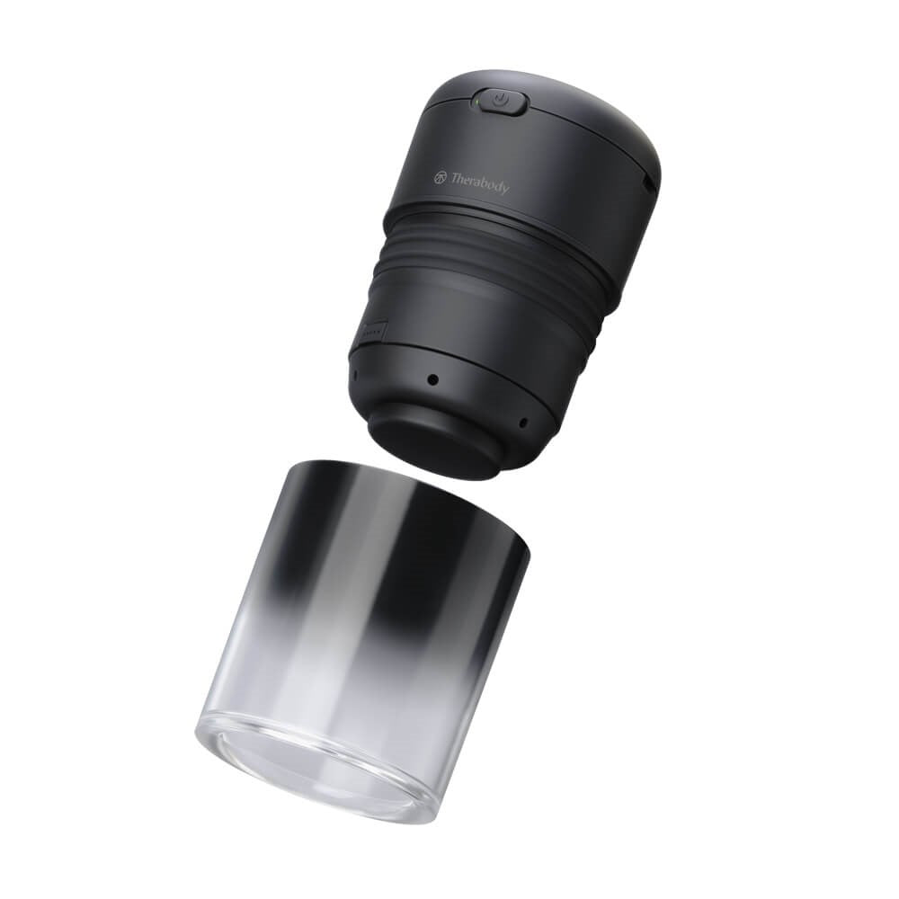 Therabody hot and cold therapy portable black cupping device with transparent suction cup