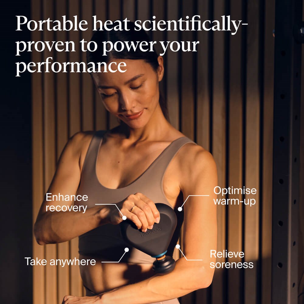 Therabody massage gun used on arm to enhance recovery optimize warm-up and relieve soreness