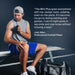 Man using Therabody massage gun on shoulder while sitting on bench with sports bag nearby