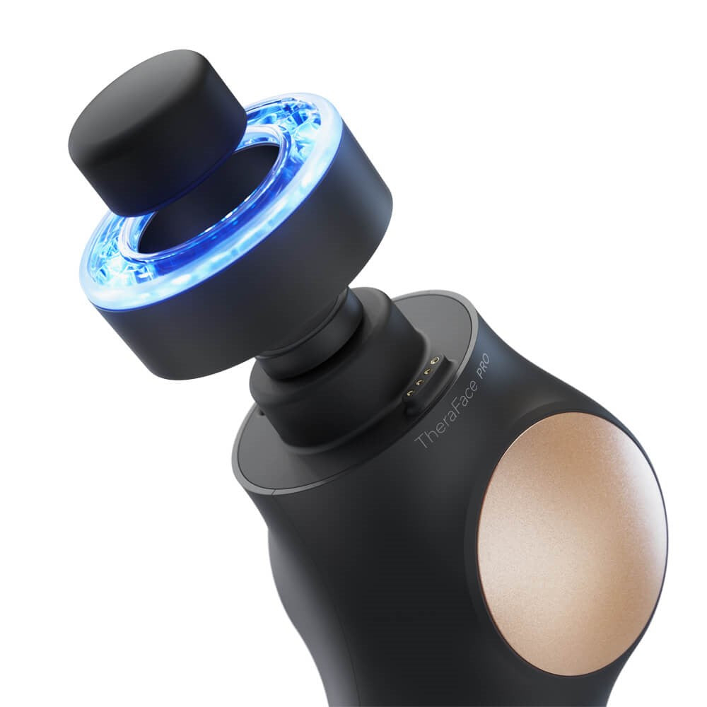 Therabody Theraface Pro skincare device with blue light therapy and ergonomic design