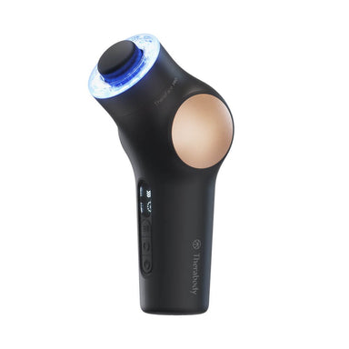 Therabody theraface pro black skincare device with LED light therapy and ergonomic design