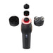 Therabody theraface pro skincare device with four interchangeable black massage and cleansing attachments