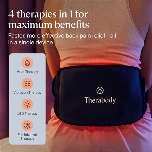 Therabody thermback hot and cold therapy device worn on back for effective pain relief