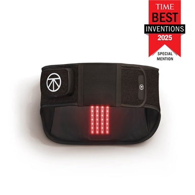 Therabody thermback hot and cold therapy belt with red LED lights for back pain relief
