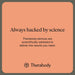 Promotional text about Therabody devices being scientifically validated on a peach background.