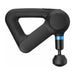Therabody black massage gun with triangular handle and round massage head for muscle relief