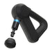 Therabody black massage gun with ergonomic handle and detachable round massage head