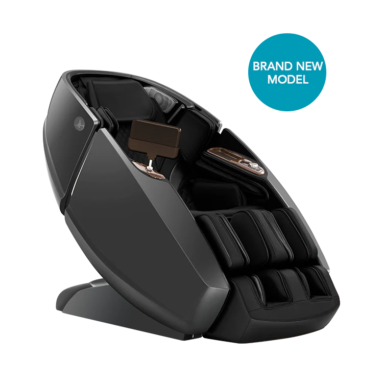 therapeutic dual pro masseuse massage chair grey black angle view