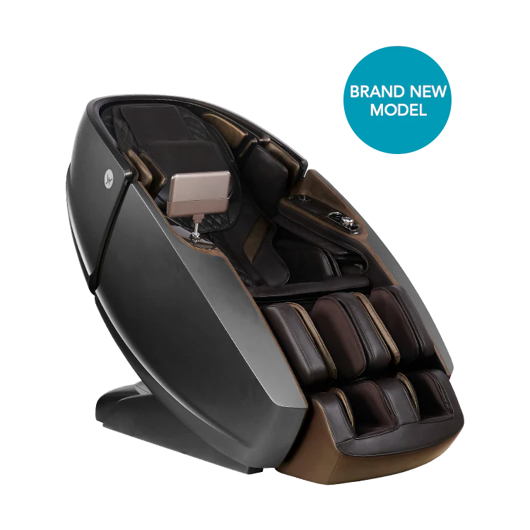 therapeutic dual pro masseuse massage chair grey chocolate angle view