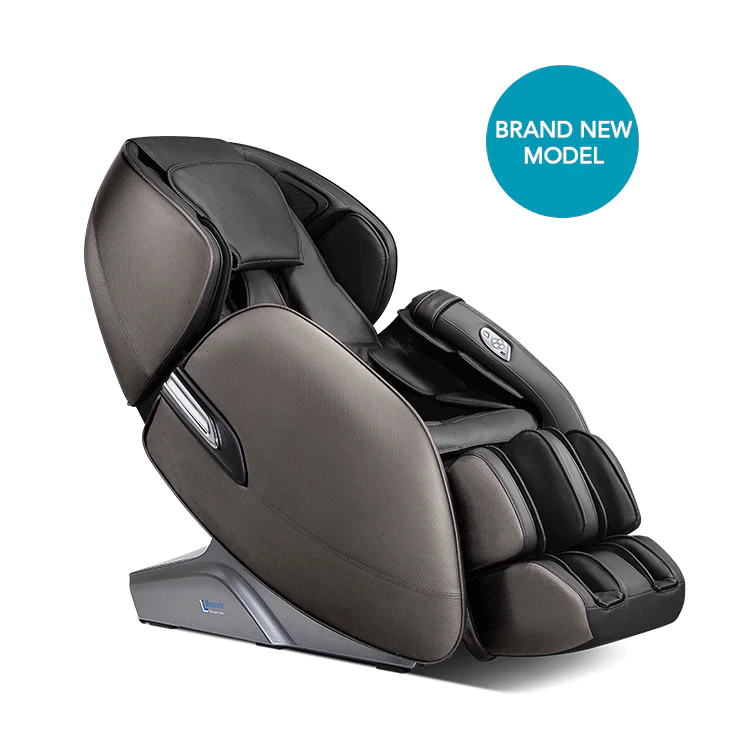 ultimate chiro black masseuse massage chair angle view