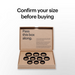 Ultrahuman smart ring sizing kit with multiple black ring sizes in a cardboard box for size confirmation