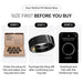 Ultrahuman smart ring sizing kit, sleek black smart ring, and mobile app pairing process