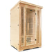 Lifespan Fitness wooden sauna with glass door and interior bench for personal relaxation